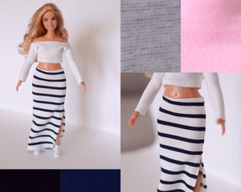 №346 Clothes for Curvy Barbie Doll Blouse and Leggings for Dolls.