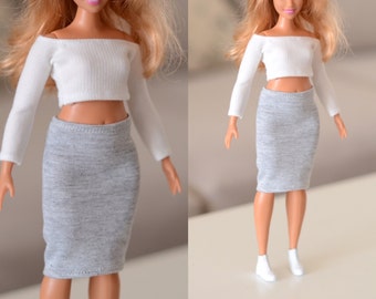 Doll clothes / curvy doll clothes/ 12 inch doll clothes / doll skirt / doll top / doll clothing   / made to move
