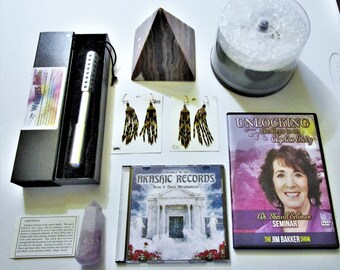 Assorted Self-help Items: Stone PYRAMID, Amethyst Tower, Meditation CDs, Energy Focus, Stress Relief, Fung Shei, Gift for Her, Reseller Lot