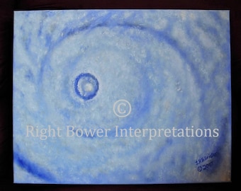 Original Signed Fine Art 20X16 Unframed Oil Painting on Canvas, Hurricane Eye Clouds, Extreme Weather Gift, Sky Wall Art, Abstract Wall Art