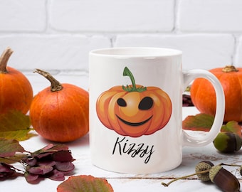 Personalised Halloween Pumpkin Mug , Pumpkin Spice Latte Mug