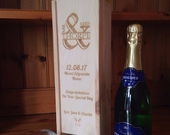 Engraved Wine Bottle Box