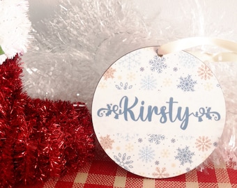 Personalised Christmas Bauble Decoration, Printed Bauble for Mum, Dad, Children, Pets