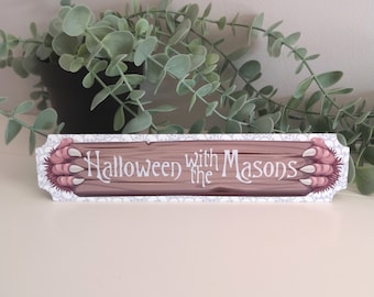 Personalised Monster Hands Halloween Acrylic Sign , Spooky Season - Halloween décor - Bar Signs