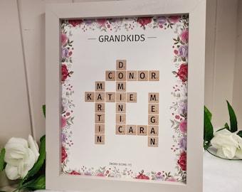 Personalised Letter Tile Frame , Gifts for Her - Grandparents - New Parents - Mother's Day - Wedding Present - Valentines Day