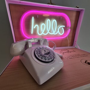 Audio Telephone Guestbook Chest Suitcase, Personalised Audio Guestbook with Neon image 8