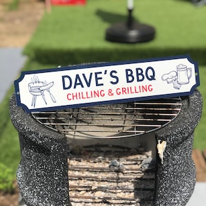 Personalised BBQ Garden Sign , Dad Barbeque, Personalised Father&#39;s Day Gift