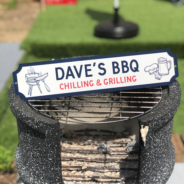 Personalised BBQ Garden Sign , Dad Barbeque, Personalised Father's Day Gift