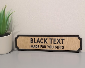 Personalised Oak Street Sign , Man Cave, Father's Day Gift, Home Bar, Hot Tub Bar Sign, Dad's Shed