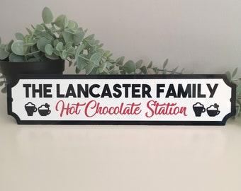 Personalised Acrylic Street Sign, Hot Chocolate Station, Man Cave, Christmas Stocking Filler, Home Bar, Hot Tub Bar Sign, Dad's Shed