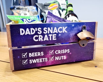 Personalised Snack Crate, Galaxy Care Package, Supply Drop, Gift Box, Father's Day Gift For Him, Contents not Included