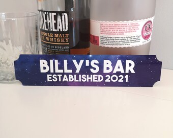 Personalised Galaxy Street Sign, Man Cave Wall Art, Father's Day Gift, Home Bar, Hot Tub Bar Sign, Dad's Shed