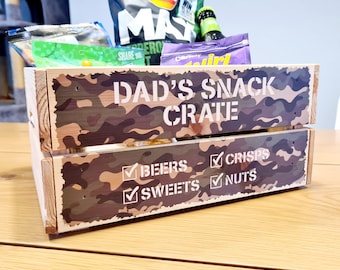 Personalised Snack Crate, Camouflage Care Package, Supply Drop, Gift Box, Father's Day Gift For Him, Contents not Included
