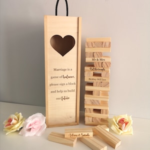 Wedding Guestbook Tumbling Blocks Game, Personalised Alternative Wedding Guestbook image 3