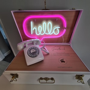 Audio Telephone Guestbook Chest Suitcase, Personalised Audio Guestbook with Neon image 7