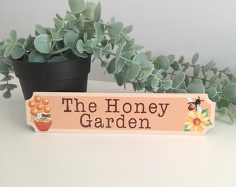 Honey Bee Personalised Acrylic Garden Sign , Man Cave - Mother's Day Gift - Home Bar
