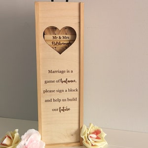 Wedding Guestbook Tumbling Blocks Game, Personalised Alternative Wedding Guestbook image 2