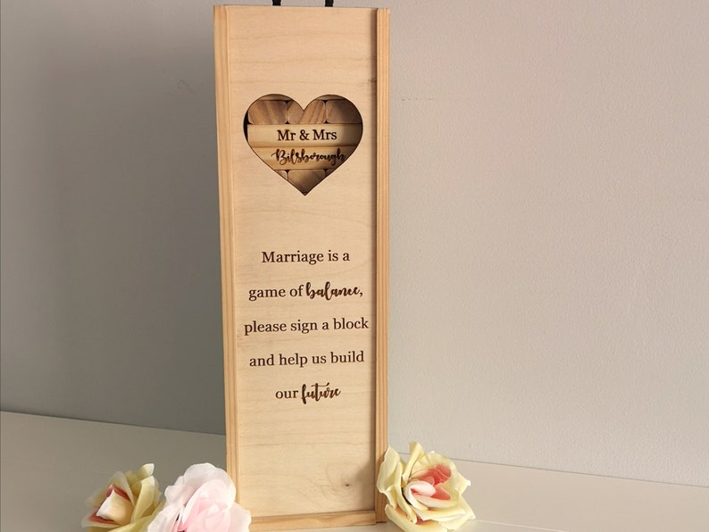 Wedding Guestbook Tumbling Blocks Game, Personalised Alternative Wedding Guestbook image 2