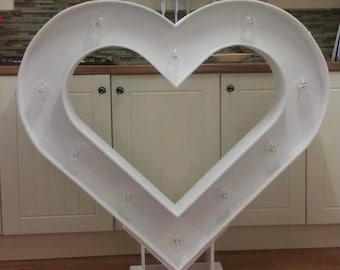 4ft Wooden Heart Marquee Lights Wedding Engagement