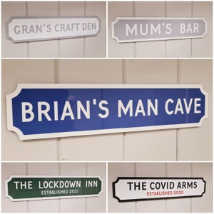 Personalised Acrylic Street Sign , Man Cave - Father's Day Gift - Home Bar - Hot Tub Bar Sign - Dad's Shed