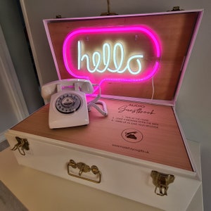 Audio Telephone Guestbook Chest Suitcase, Personalised Audio Guestbook with Neon image 5