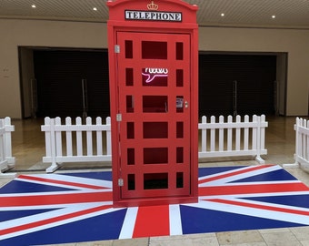 Wooden Telephone Box Prop, Audio Guestbook Phone Box, Selfie Booth, Photo Backdrop 7ft Tall