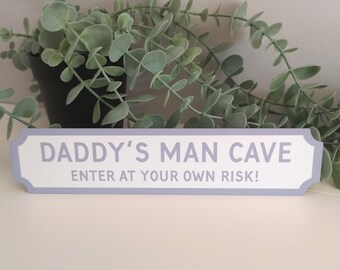 White and Pastel Personalised Acrylic Street Sign , Father's Day Gift - Home Bar - Dad's Shed