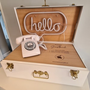Audio Telephone Guestbook Chest Suitcase, Personalised Audio Guestbook with Neon image 3