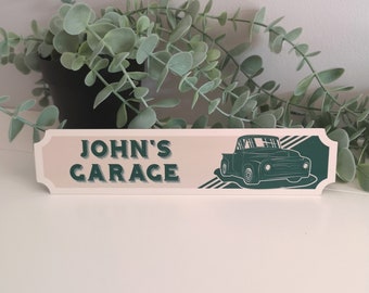 Vintage Car Design Personalised Acrylic Street Sign, Shed Garage, Father's Day Gift, tools, mechanic gifts