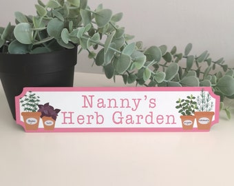Personalised Acrylic Herb Garden Sign , Nanny, Grandma, Mummy,  Mother's Day
