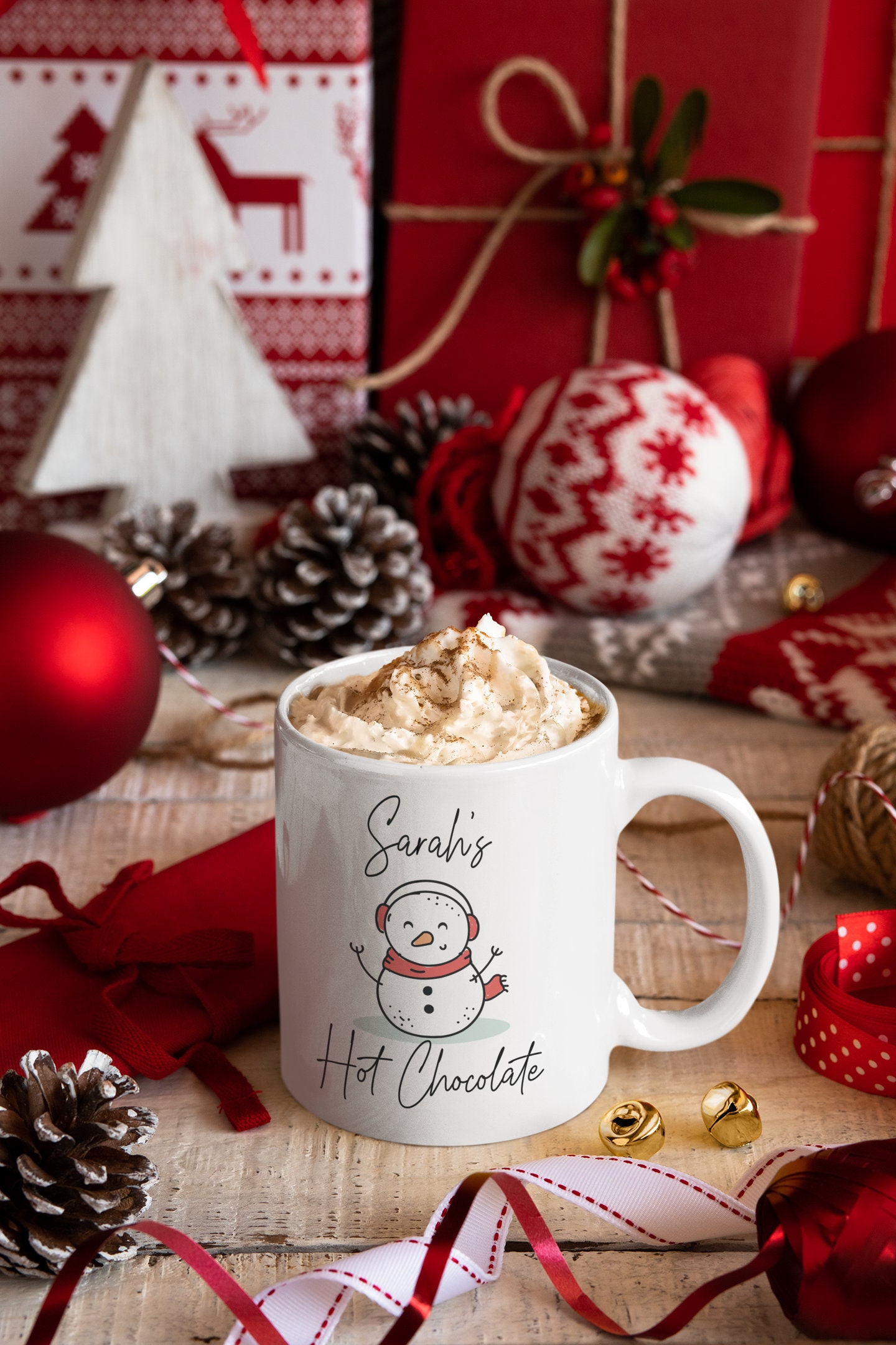 Personalised Christmas Hot Chocolate Name Mug With or Without - Etsy