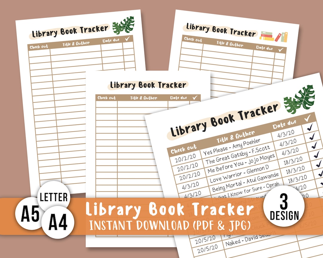 Typable Library Book Tracker Sheet.pdf Library Book Tracker Printable, Reading Journal Page, Book Journal Page ...
