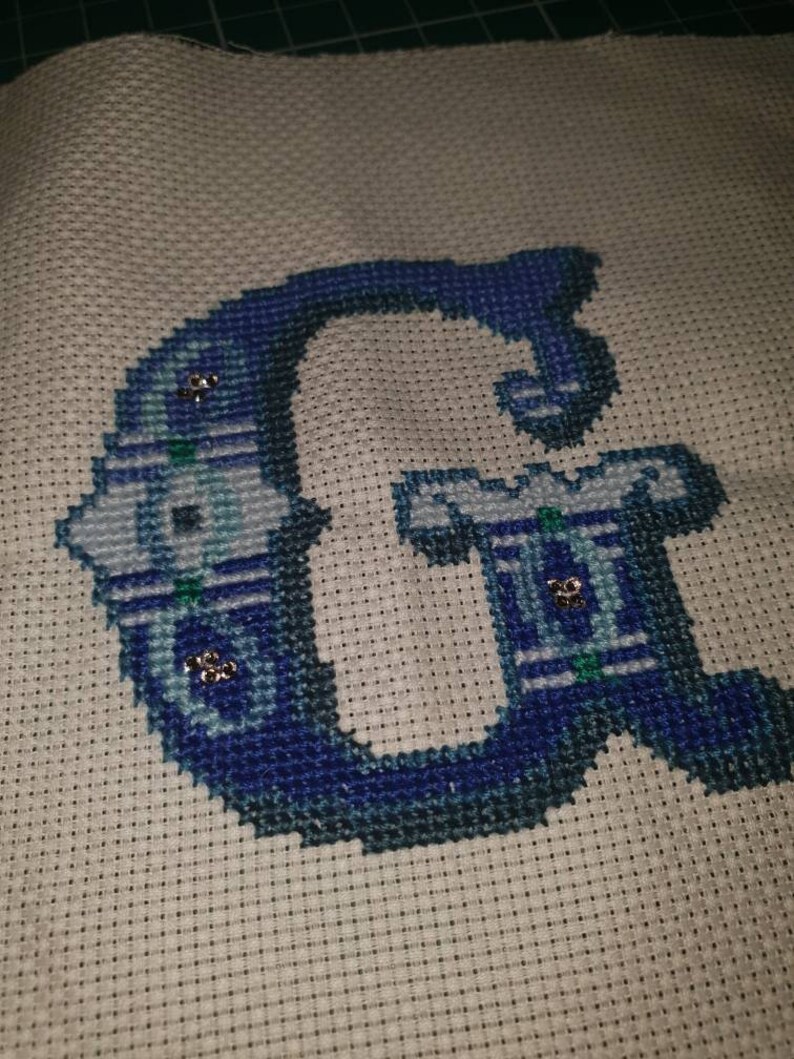 Framed Cross Stitch Initial Monogram Etsy Australia