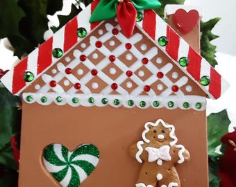 Enfeite de Natal de casa de gengibre