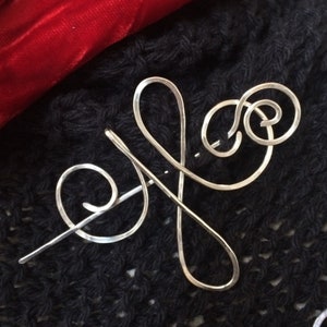 Celtic friendship shawl pin: handmade brooch for knit and crochet shawl or scarf