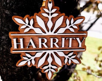 Snowflake Name Ornament SVG Digital Download