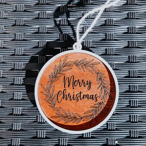 Merry Christmas Wreath Ornament SVG File