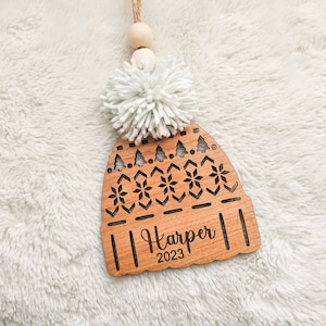 Naam wintermuts ornament enkellaags versie SVG lasergesneden bestand