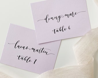 Calligraphy Place cards | Wedding Place cards | Escort Cards | Dinner Party Place cards | Flat Placecards | Aurora Style