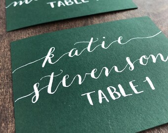 Calligraphy Place cards | Wedding Place cards | Escort Cards | Dinner Party Place cards | Flat Placecards | Mackenzie Style