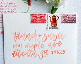 Watercolor Envelope Calligraphy Addressing