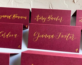 Calligraphy Place Cards Aurora Style