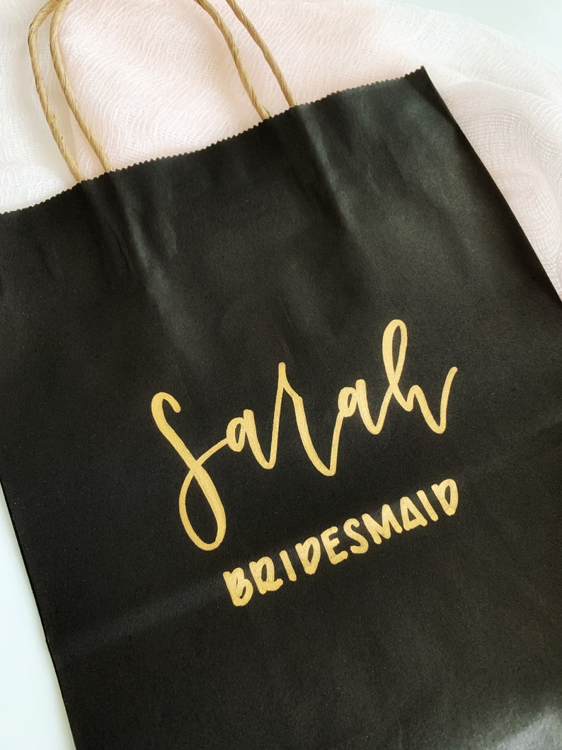 Custom Black Gift bags Personalized gift bags Wedding Etsy