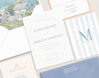 Modern Wedding Invitation, Chic Typography, Customizable Colors