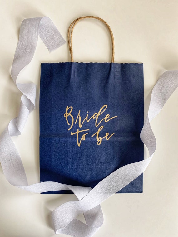 Custom Navy Gift Bags Personalized Gift Bags Wedding Etsy