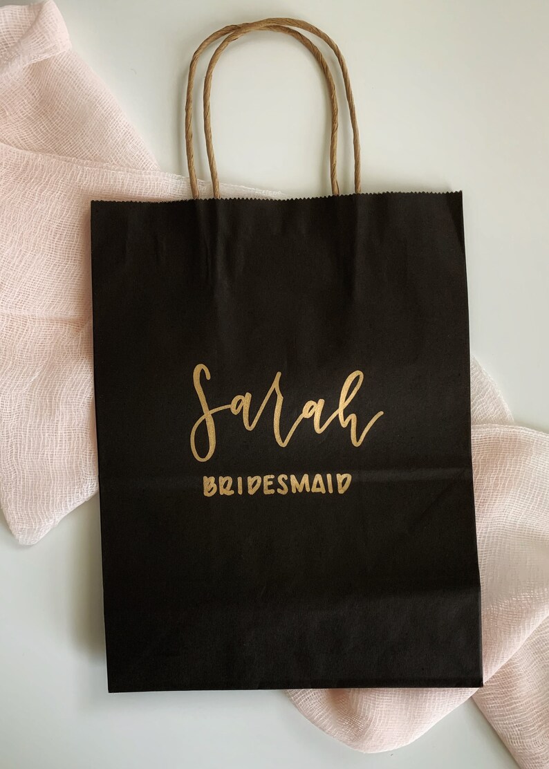 Custom Black Gift bags Personalized gift bags Wedding Etsy