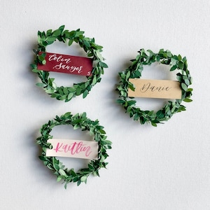 Boxwood Mini Wreath Place Card