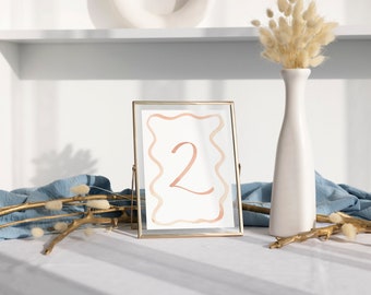 INSTANT Terracotta Watercolor Table Numbers TEMPLATE, Instant Download, Printable Wedding Table Numbers, Watercolor Boho Table Numbers