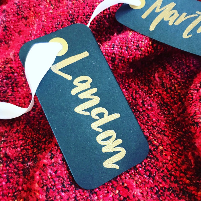 Gold Embossed Custom Gift Tags Personalized Gift Tags Etsy