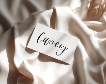 Watercolor Calligraphy Place Cards, Flat, Modern Style